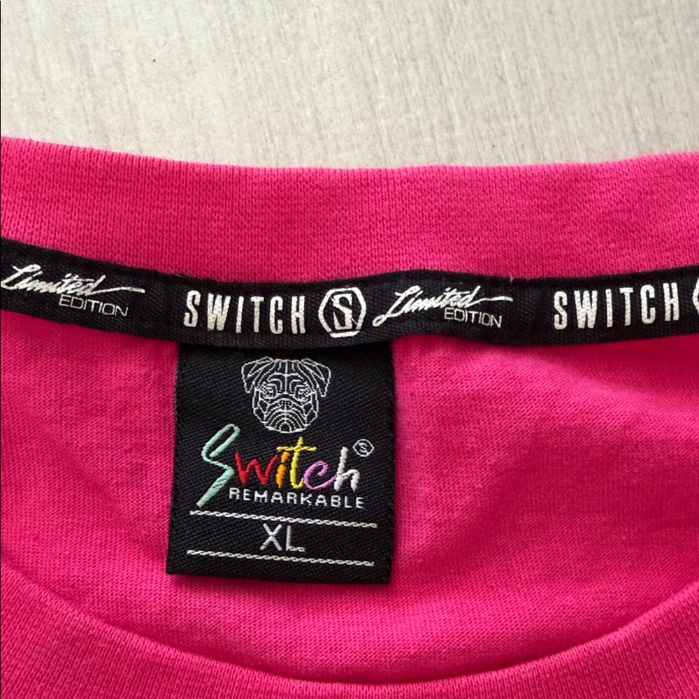 Vibrant Pink Graphic Tee with Skull Design - Picture 2 of 4